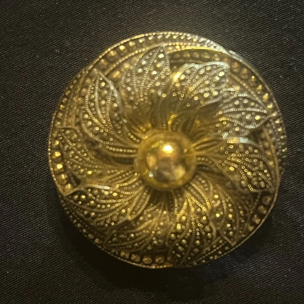 Vintage Gold Tone Floral Scarf Clip West Germany